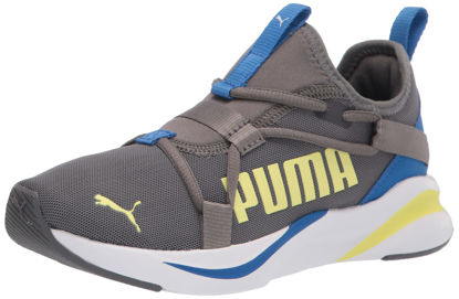 Picture of PUMA Kids Rift Color Pop Slip On Sneaker, Castlerock Royal-Soft Fluo Yellow White, 8 US Unisex Toddler - Size: 8 Toddler