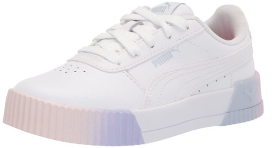 Picture of PUMA Carina Sneaker, White-Halogen Blue, 2.5 US Unisex Little Kid - Size: 2.5 Little Kid