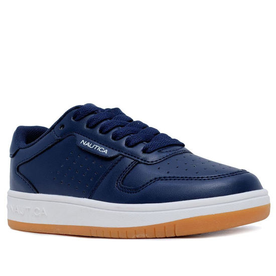 Picture of Nautica Sneakers Low-Top Basketball Style Lace Up Shoe for Boys Girls-Stafford Youth-Navy Gum Size-1 - Size: 1 Little Kid