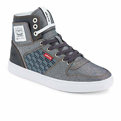 Picture of Levi's Mens Mason Hi Denim Fashion Hightop Sneaker Shoe, Navy/Reverse, 10 M - Size: 10