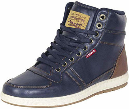 Picture of Levi's Mens Stanton Burnished BT Fashion Hightop Sneaker Shoe, Black/Tan, 9 M - Size: 9