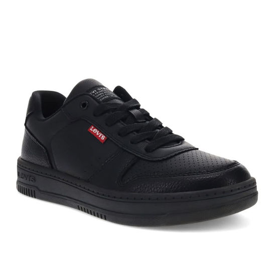 Picture of Levi's Womens Drive Lo Synthetic Leather Casual Lace Up Sneaker Shoe, Black Mono, 6 M - Size: 6