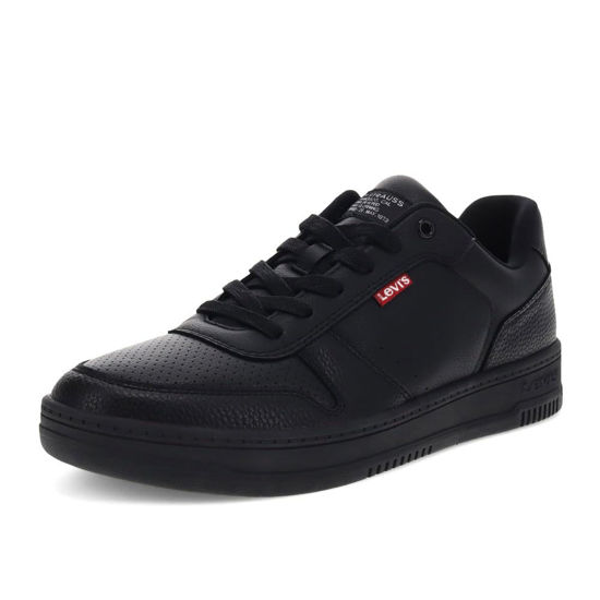 Picture of Levi's Mens Drive Lo Synthetic Leather Casual Lace Up Sneaker Shoe, Black Mono, 10.5 M - Size: 10.5