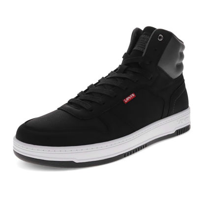 Picture of Levi's Mens Drive Hi CBL Vegan Leather Casual Hightop Sneaker Shoe, Black/Charcoal, 12 M - Size: 12