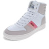 Picture of Levi's Womens Drive Hi Synthetic Leather Casual Hightop Sneaker Shoe, White/Cement/Rose, 7.5 M - Size: 7.5