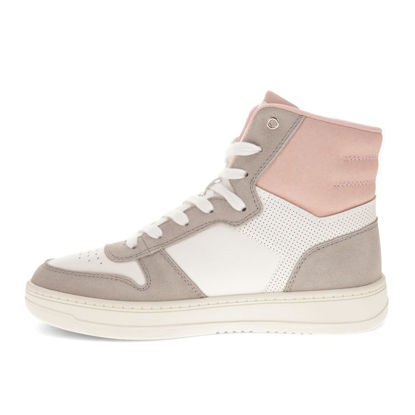 Picture of Levi's Womens Drive Hi 2 Vegan Leather Casual Hightop Sneaker Shoe, Winter White/Taupe, 9 M - Size: 9