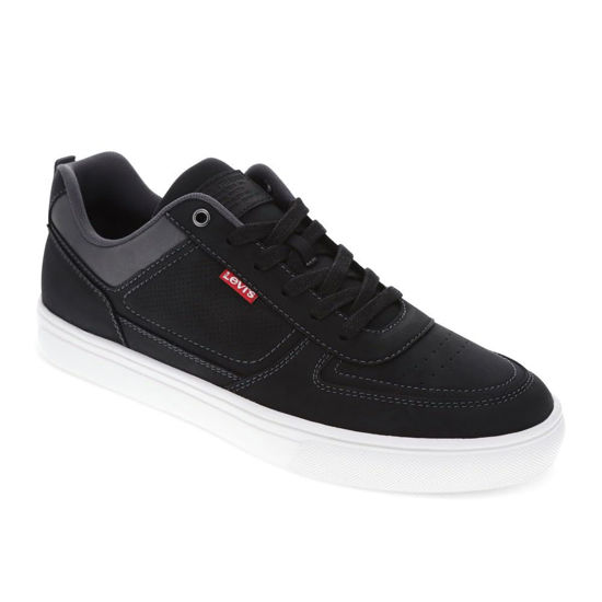 Picture of Levi's Mens Liam Lo Vegan Suede Casual Lace Up Sneaker Shoe, Black/Charcoal, 12 M - Size: 12