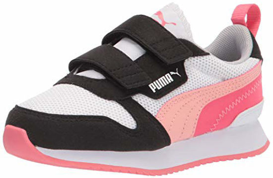 Picture of PUMA Kids' R78 Hook and Loop Sneaker, White-Apricot Blush Black - Size: 6 Toddler