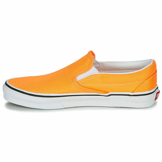 Picture of Vans Men's Classic Slip On, (Neon) Blazing Orange/True White, Size 5.5 - Size: 5.5