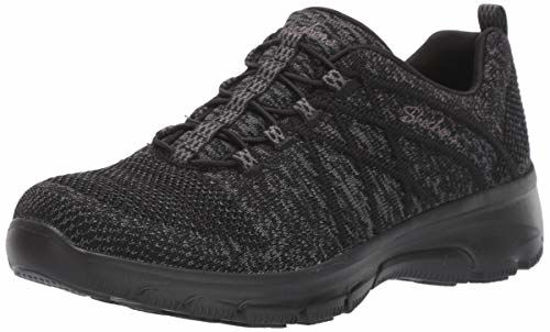 Picture of Skechers Women's Easy Going-Exchange-Engineered Knit Bungee Sneaker, Black/Black, 8 M US - Size: 8