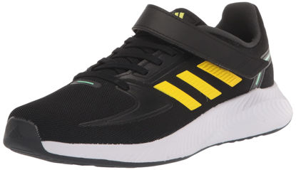 Picture of adidas Runfalcon 2.0 Unisex-Child Running Shoe, Black/Beam Yellow/Beam Green (Cross Strap), 6.5 US Big Kid - Size: 6.5 Big Kid