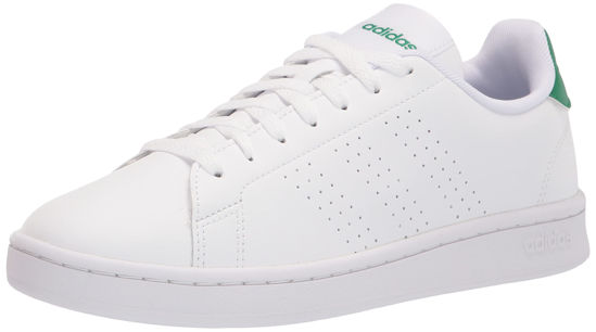 Picture of adidas Men's Advantage Racquetball Shoe, White/White/Green, 4 - Size: 4