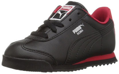 Picture of PUMA baby boys Roma Basic Sneaker, Puma Black/Toreador/Puma Silver, 9 Toddler US - Size: 9 Toddler