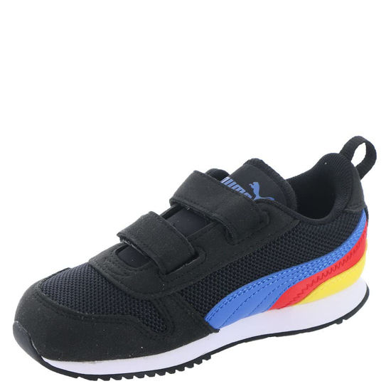 Picture of PUMA R78 V INF Boys InfantToddler Sneaker 4 M US Toddler BlackBlueYellow - Size: 4 Infant