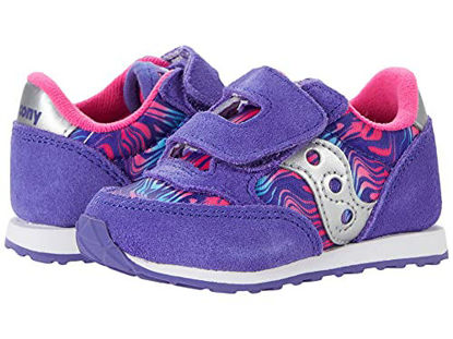 Picture of Saucony Unisex-Child Baby Jazz Hook & Loop Seasonal Sneaker, Purple Swirl, 9.5 W - Size: 9.5 Wide Little Kid