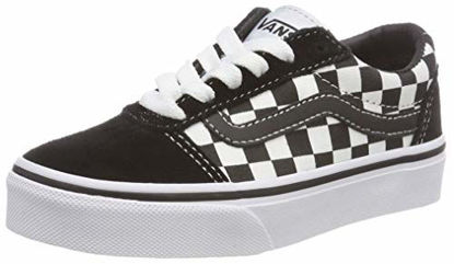 Picture of Vans Unisex Kids' Ward Suede/Canvas Low-Top Sneakers, (Checker) Black/True White Pvj, 10 UK Child - Size: 11 Little Kid