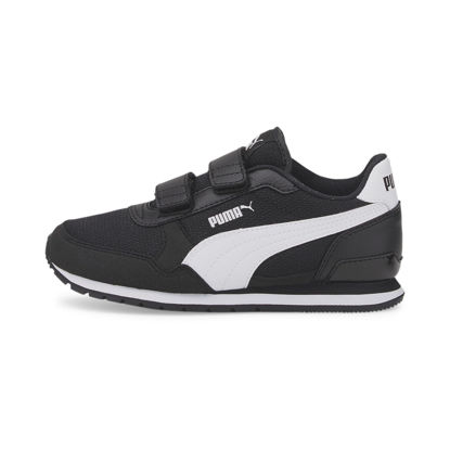 Picture of PUMA ST Runner Hook and Loop Sneaker, Black/White, 11 US Unisex Little Kid - Size: 11 Little Kid