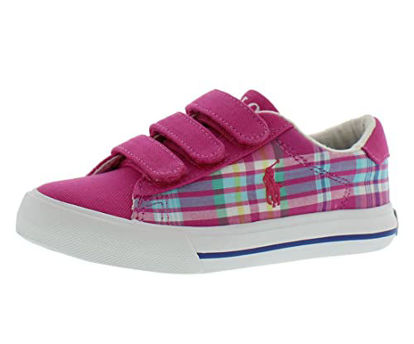 Picture of Polo Ralph Lauren Easten Ii Ez Girls Shoes Size 13, Color: Sport Pink/Madras PLD - Size: 13 Big Kid