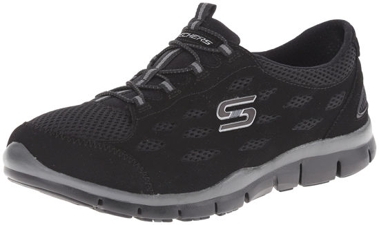 Picture of Skechers Sport Women's Gratis Bungee Fashion Sneaker,Black,6.5 M US - Size: 6.5