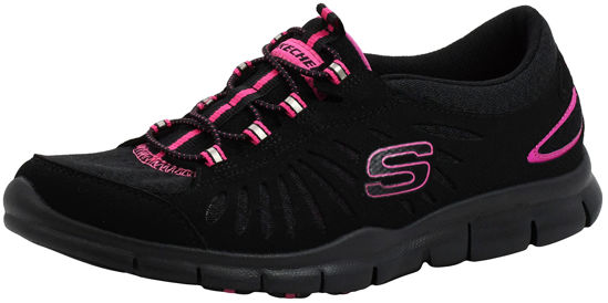 Picture of Skechers Women's Gratis-in Motion Fashion Sneaker Black/Hot Pink 6 - Size: 6