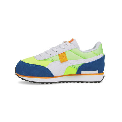 Picture of Puma Future Rider Sneaker, White-Fizzy Lime Royal, 5 US Unisex Big Kid - Size: 5 Big Kid