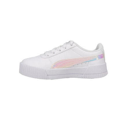 Picture of PUMA Carina Holo Little Kids Shoes in White/Silver, Size 2.5 - Size: 2.5 Little Kid