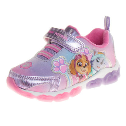 Picture of Nickelodeon Girls Paw Patrol Shoes - Kids Toddler Light Up Sneakers- LED Skye and Everest Slip-On Lightweight Tennis Breathable Character Athletic Running Shoes - Pink/Lilac (12 Little Kid) - Size: 12 Little Kid