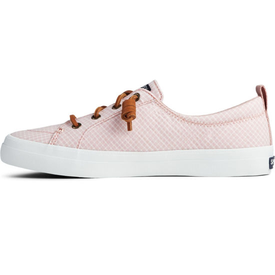 Picture of Sperry Women's Crest Vibe Mini Check Sneaker, Coral/White, 5 M US - Size: 5