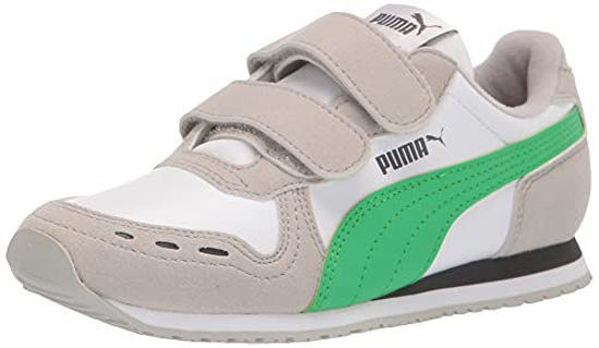 Picture of PUMA Cabana Racer Hook and Loop Sneaker, White-Island Green, 12 US Unisex Little Kid - Size: 12 Little Kid