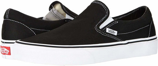 Picture of Vans - Classic Slip-On Trainers (Black/White - 12.5 Women/11 Men) - Size: 12.5 Women/11 Men