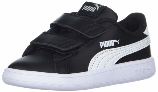 Picture of PUMA Boys' Smash V2 Velcro Sneaker, Black White, 1.5 M US Little Kid - Size: 1.5 Little Kid