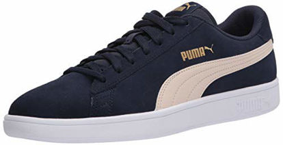 Picture of PUMA Smash V2 Sneaker, Peacoat-Tapioca Team Gold White, 7 M US - Size: 7