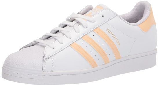 Picture of adidas Originals Men's Superstar Sneaker, White/Glow Orange/Glow Pink, 9 - Size: 9