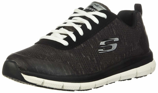 Picture of Skechers Women's Comfort Flex Sr Hc Pro Health Care Professional Shoe,black/white,5 Wide US - Size: 5 Wide US