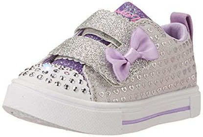 Picture of Skechers Kids Girls Twinkle Sparks Sneaker, Silver, 8 Toddler - Size: 8 Toddler