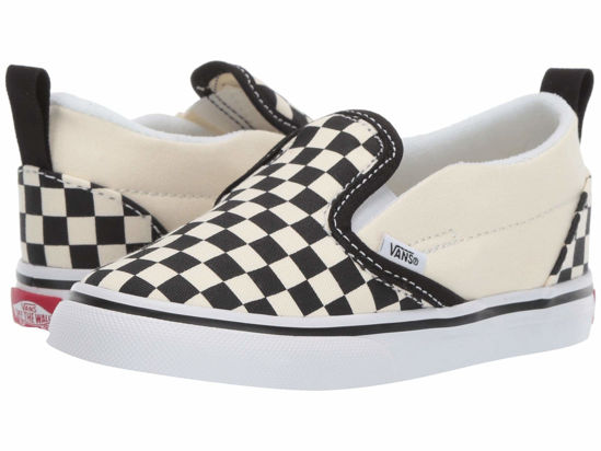 Picture of Vans Toddler's Slip On V, (Checkerboard) Bkack/Off White, Size 7 Toddler - Size: 7 Toddler