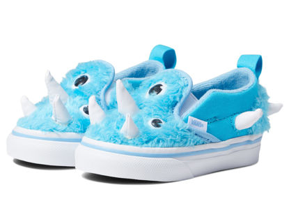 Picture of Vans Toddler Slip-On V Monster Blue Atoll/True White Size : 7.5 - Size: 7.5 Toddler