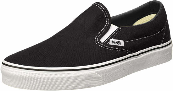 Picture of Vans Unisex Adults’ Classic Slip On Trainers Black/White - Size: 10 Women/8.5 Men