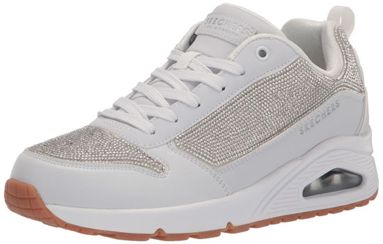 Picture of Skechers Women's UNO-Sparkle Motion Sneaker, White, 9.5 - Size: 9.5