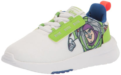 Picture of adidas Racer TR21 Running Shoe, FTWR White/FTWR White/Semi Solar Green (Buzz Lightyear), 13.5 US Unisex Little Kid - Size: 13.5 Little Kid