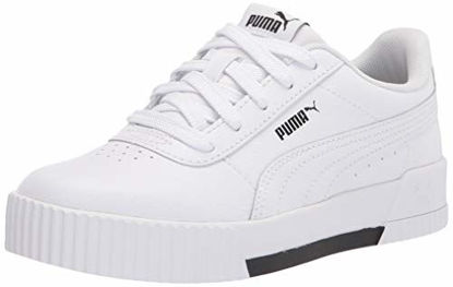 Picture of PUMA girls Carina Sneaker, Puma White-puma White-puma Black, 13 Little Kid US - Size: 13 Little Kid