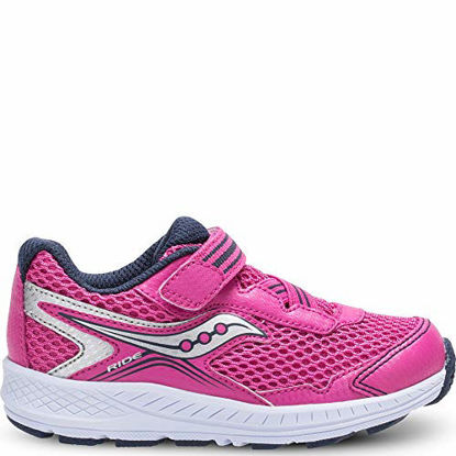 Picture of Saucony Girls' Ride 10 JR Sneaker, Pink/Silver, 10 W US Toddler - Size: 10 Wide Toddler