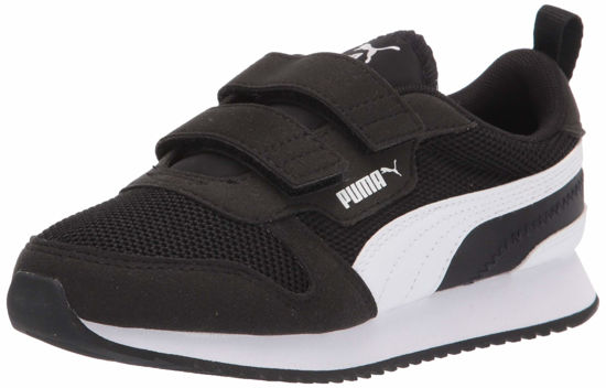 Picture of PUMA R78 Hook and Loop Sneaker, Black White, 12 US Unisex Little Kid - Size: 12 Little Kid