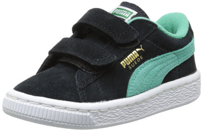 Picture of PUMA Suede Classic 2-Strap Sneaker, Black/Electric Green/Gold, 8 M US Toddler - Size: 8 Infant