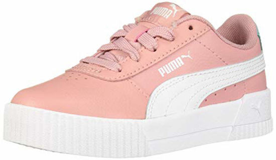 Picture of PUMA Unisex-Child Carina Leather Sneaker, Bridal Rose White, 7Big Kid - Size: 7 Big Kid