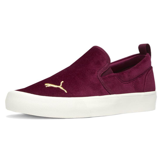 Picture of PUMA Womens Bari Comfort Velvet Slip On Sneakers Shoes Casual - Burgundy - Size 7 M - Size: 7