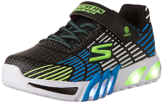 Picture of Skechers Kids Boy's Flex-Glow Elite Sneaker, Black/Blue/Lime, 12.5 Little Kid - Size: 12.5 Little Kid