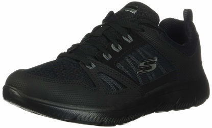 Picture of Skechers Women's Summits-New World Sneaker, Black (Black Leather/Mesh/Black Trim BBK), 8.5 M US - Size: 8.5