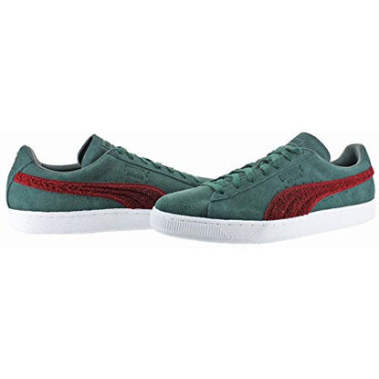 Picture of PUMA Men's Suede Classic Terry Sneaker, Green Gables-Tibetan Red, 13 M US - Size: 13 M US