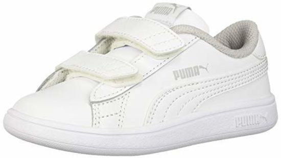 Picture of PUMA Kids Rebound Layup Hook and Loop Sneaker White-Gray Violet-Peacoat, 7 US Unisex Toddler - Size: 10 Toddler